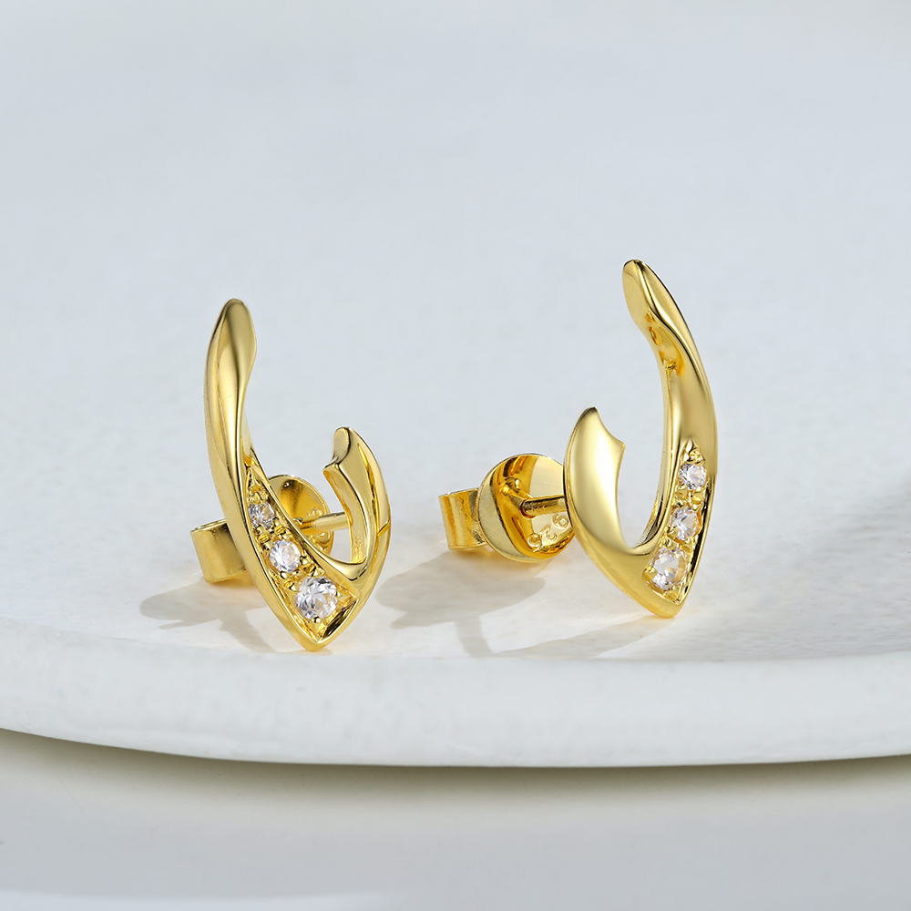 Separate W White Sapphire Earrings