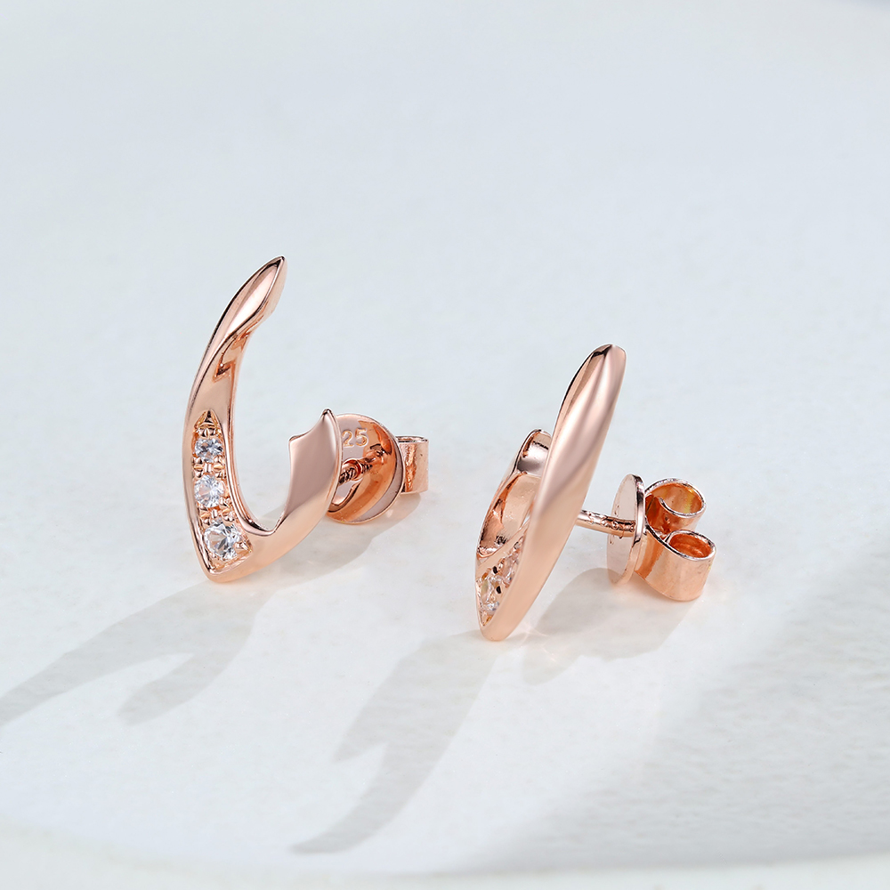 Separate W White Sapphire Earrings