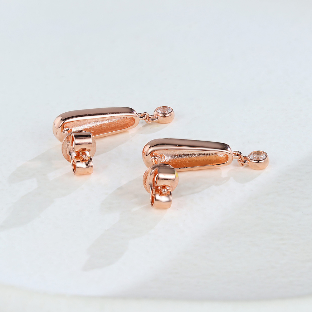 White Sapphire Drop Earrings Back