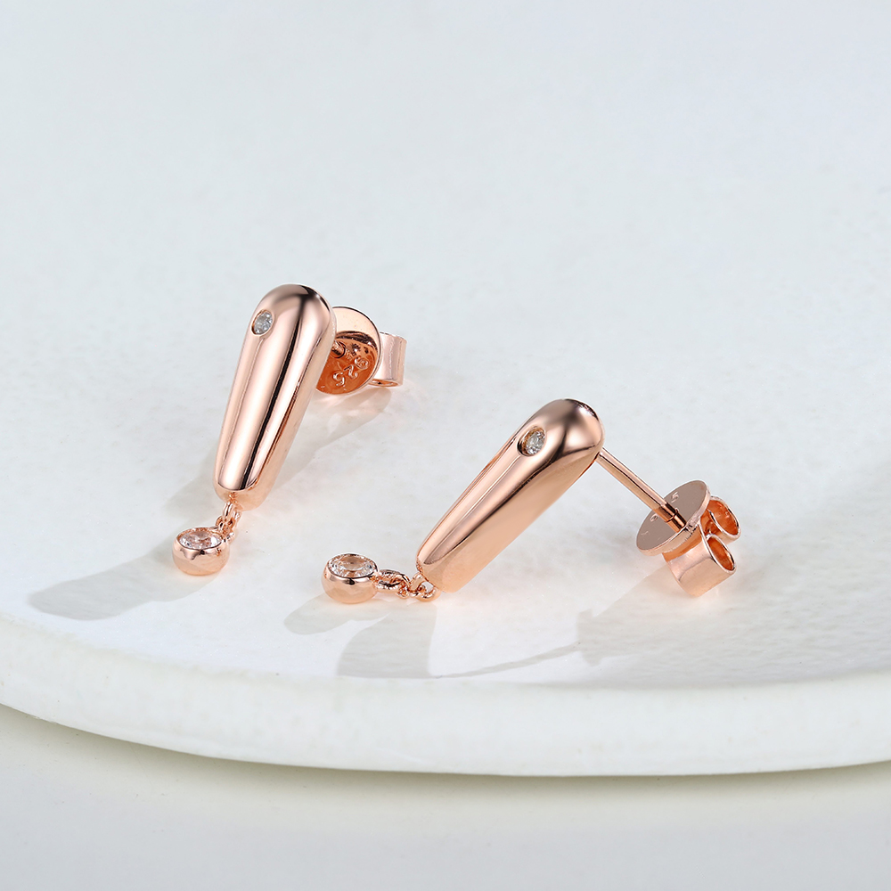  White Sapphire Drop Earrings