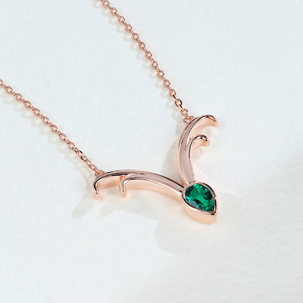 Rose Gold Sheep's Horn Shape Pendant Necklace