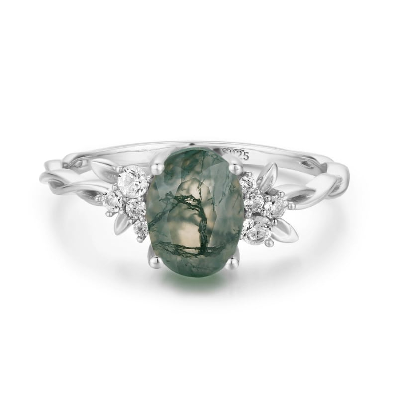 Juyoyo Enchanted Garden Moss Agate Ring