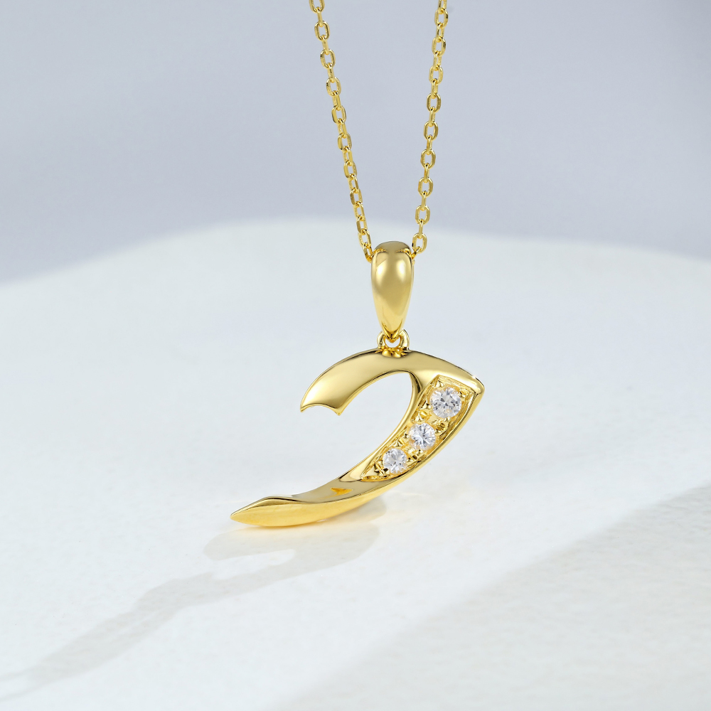 Gold Choker Necklace White Sapphire Twilight Waltz Pendant Necklace