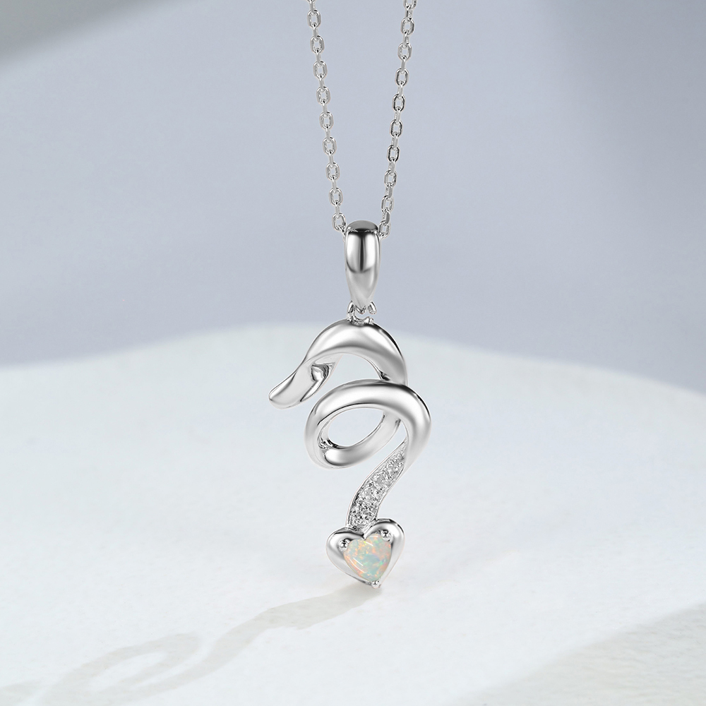 White Gold Opal Necklace