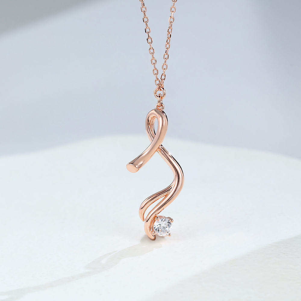 Twist With Me White Sapphire Pendant Necklace