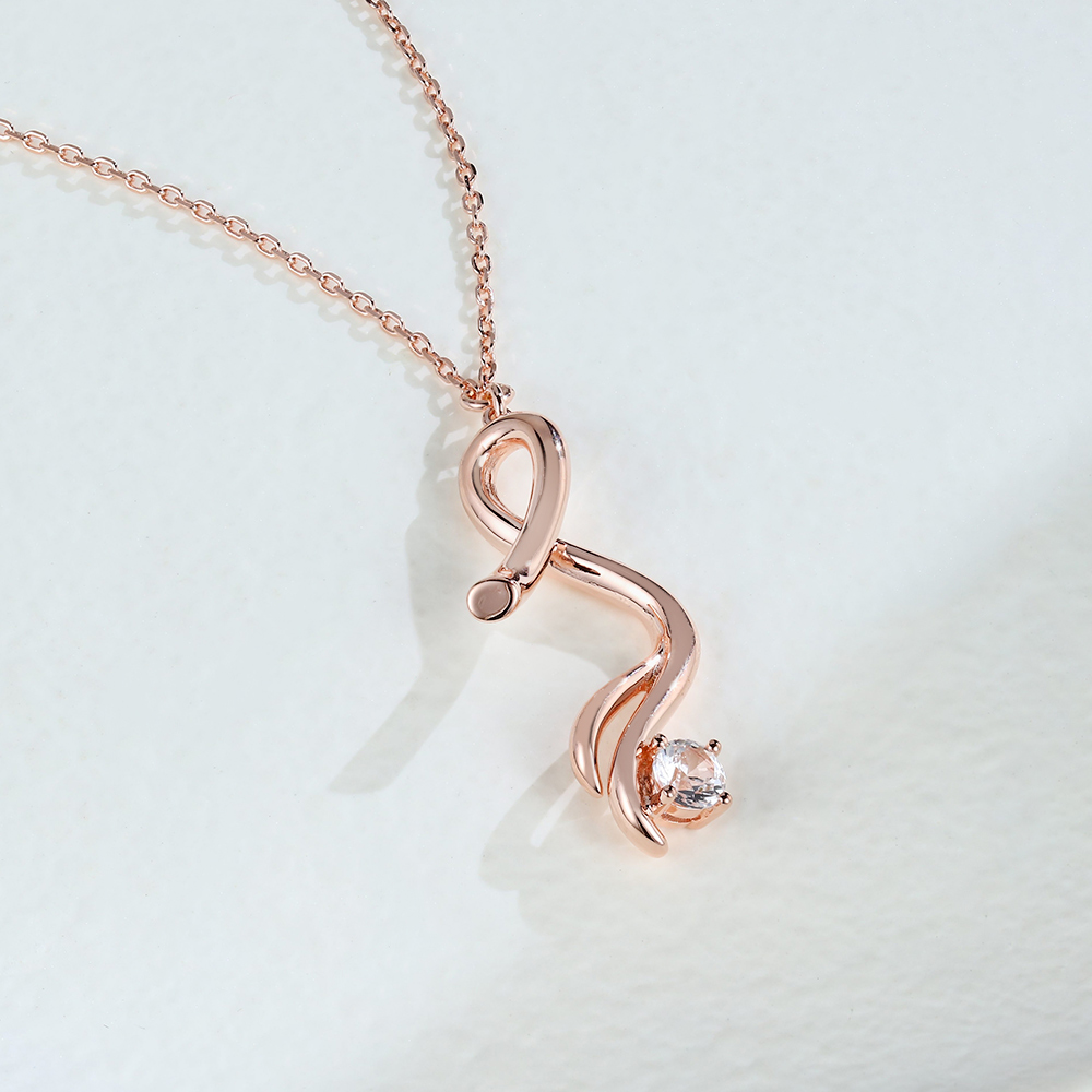 Rose Gold White Sapphire Necklace