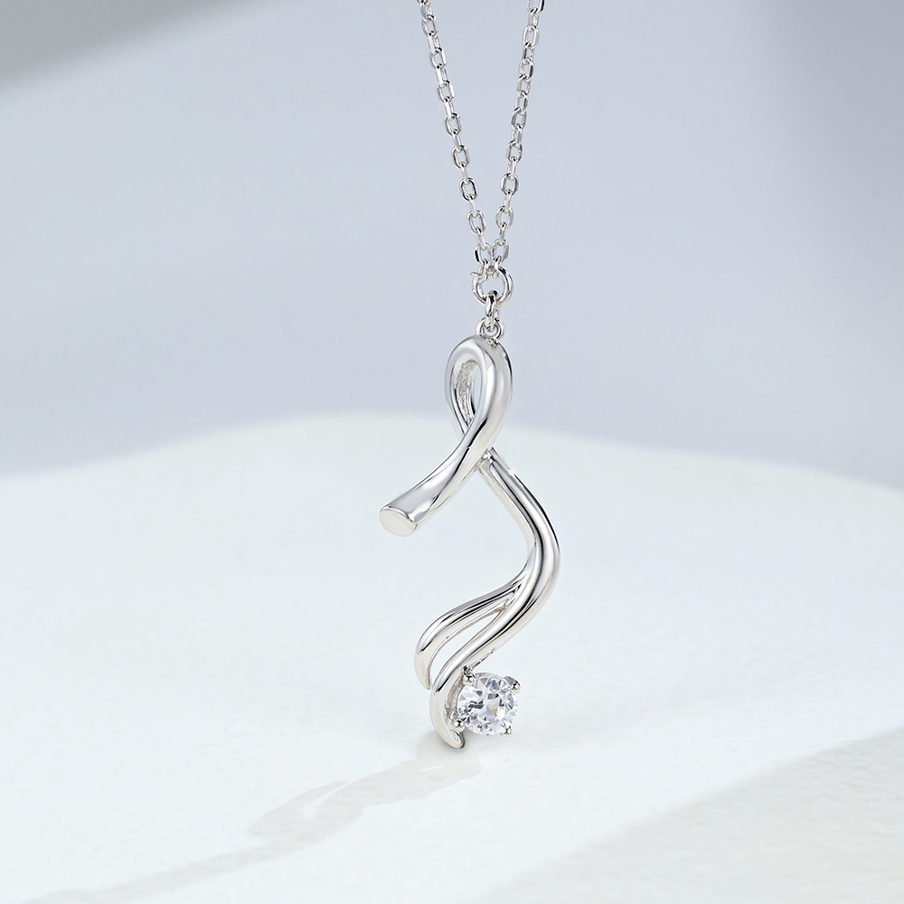 White Gold White Sapphire Necklace