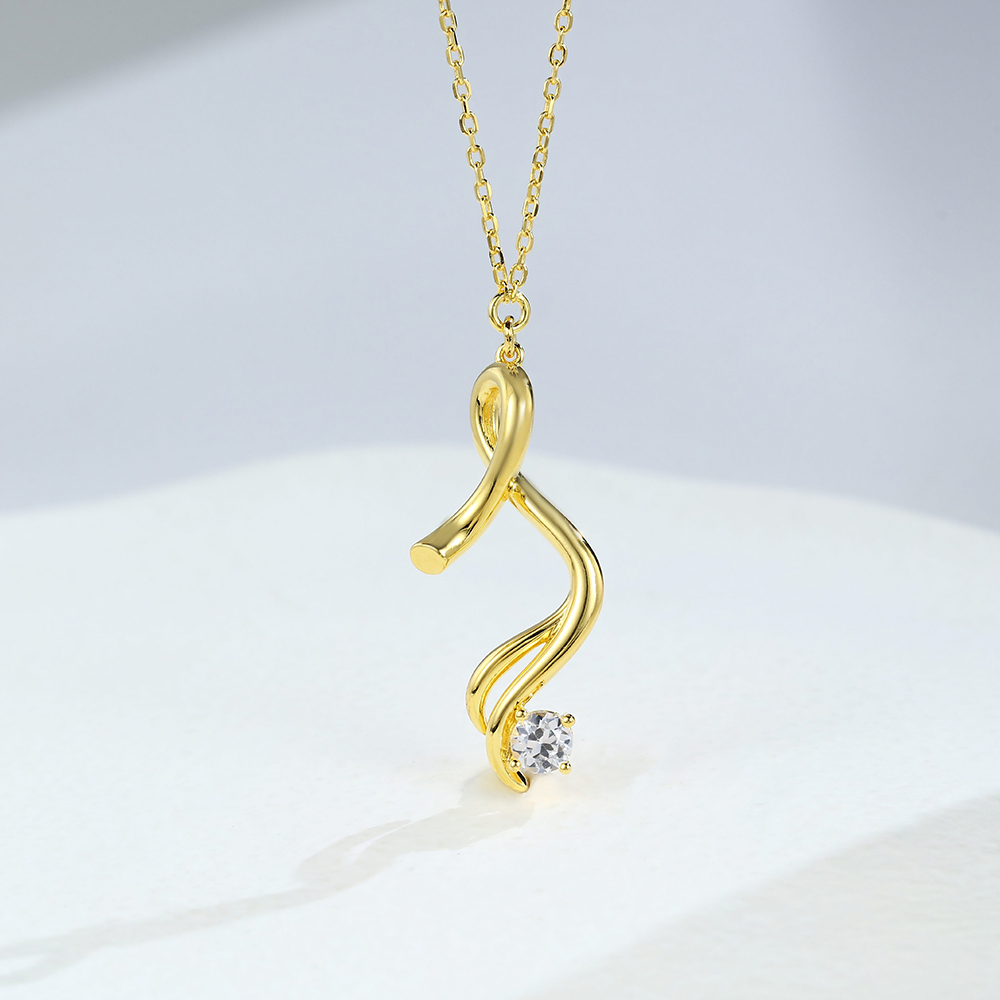 Gold Choker Necklace White Sapphire Pendant Necklace