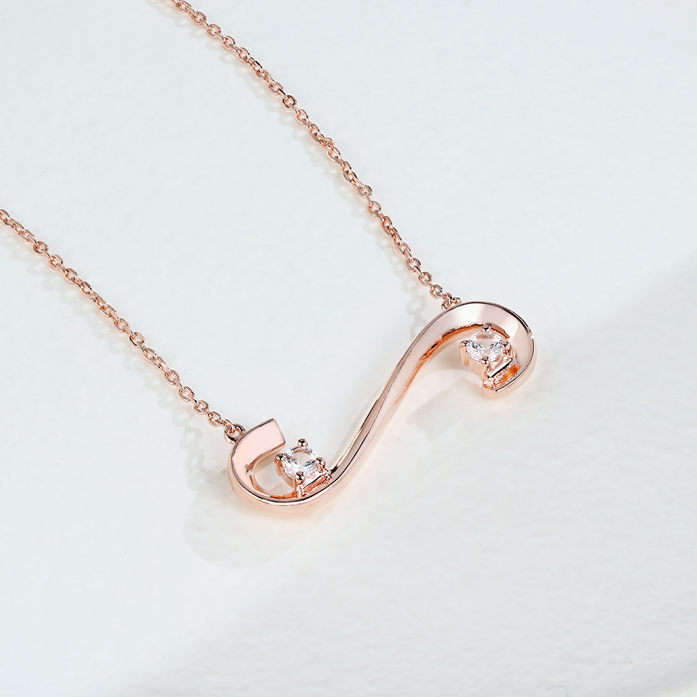 Rose Gold White Sapphire Necklace