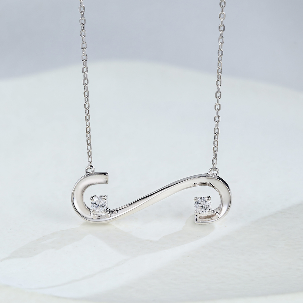 White Gold White Sapphire Necklace