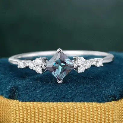alexandrite engagement ring white gold