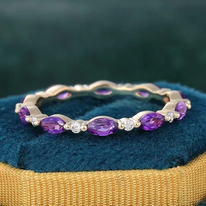 amethyst eternity wedding band