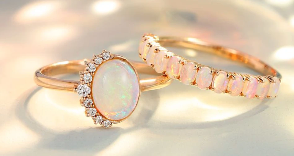 opal wedding rings