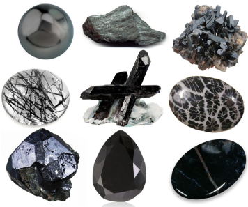 black gemstones