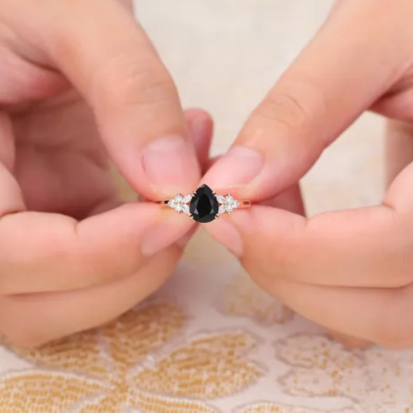 black onyx and diamond ring