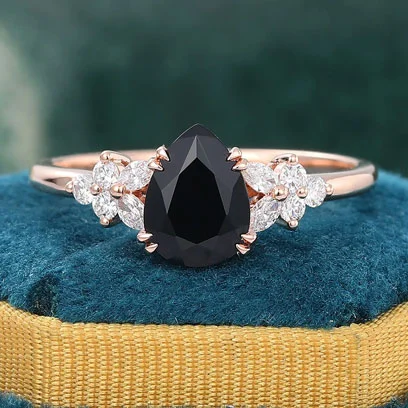 black onyx engagement ring