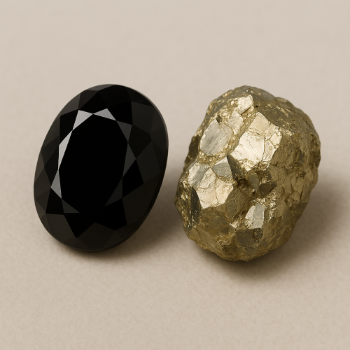 black onyx and pyrite