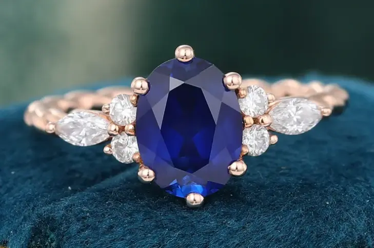 blue sapphire engagement ring