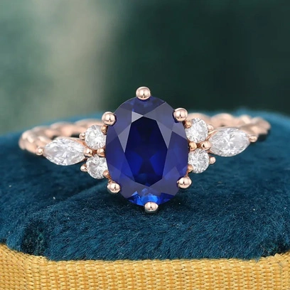 blue sapphire engagement ring twist band