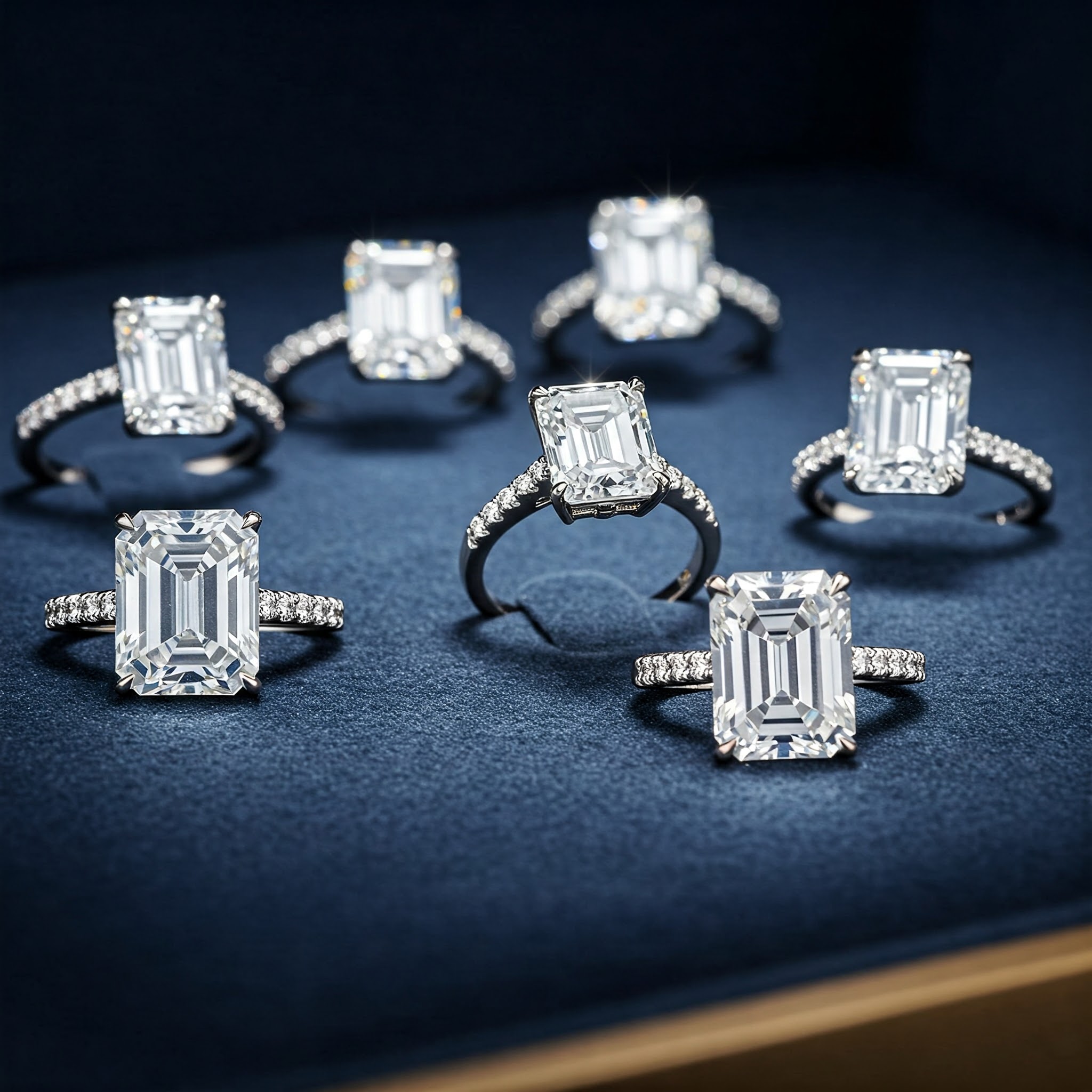 emerald cut moissanite engagement ring