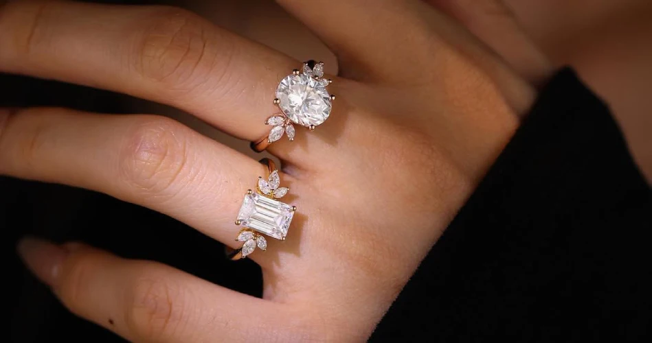 emerald cut moissanite ring