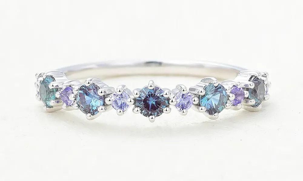 Alexandrite and tanzanite ring 
