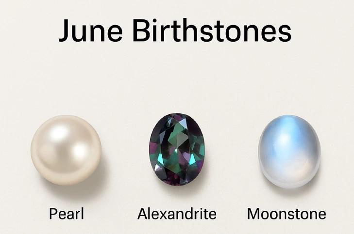 june birthstone pearl alexandrite moonstone