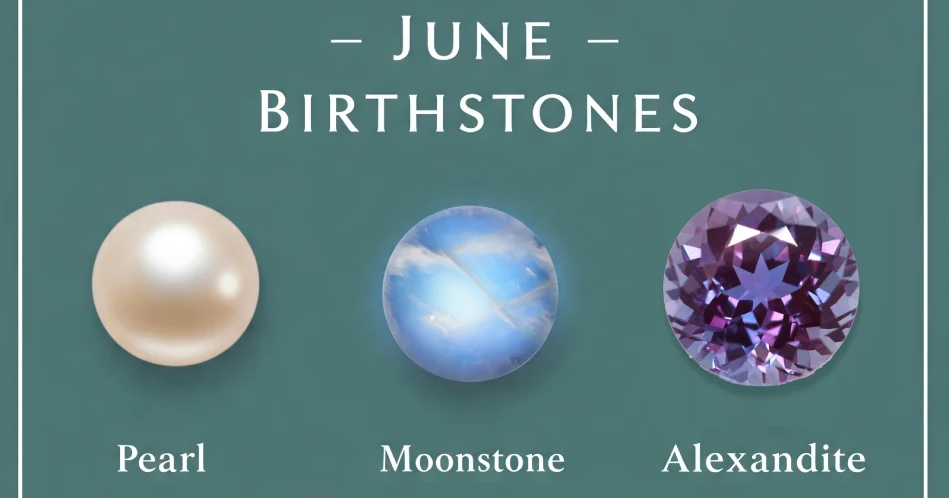 june birthstones pearl moonstone alexandrite
