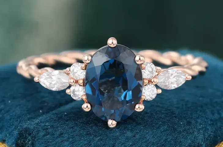 london blue topaz diamond ring