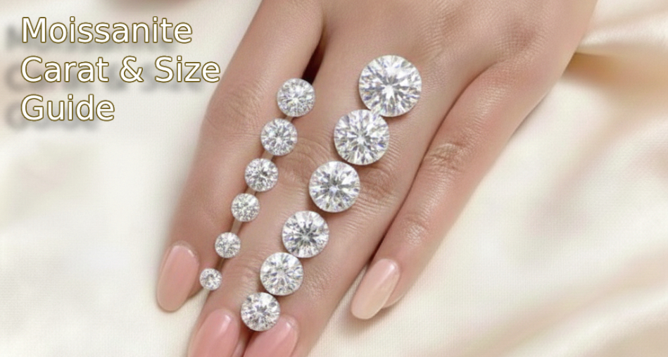 moissanite carat and size guide mm to carat