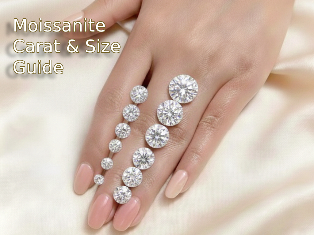 moissanite carat and size guide