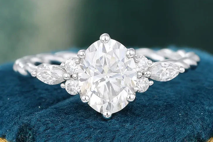 white sapphire engagement ring