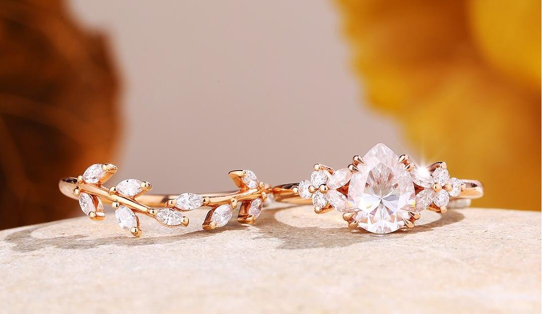 moissanite bridal ring set
