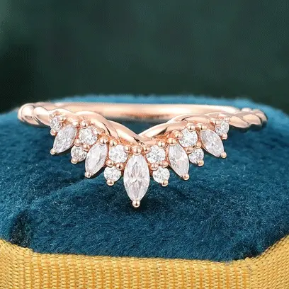 moissanite rose gold wedding band