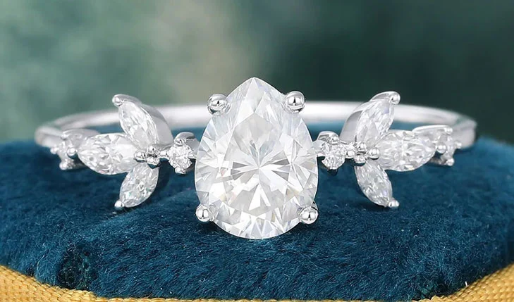 moissanite sterling silver ring