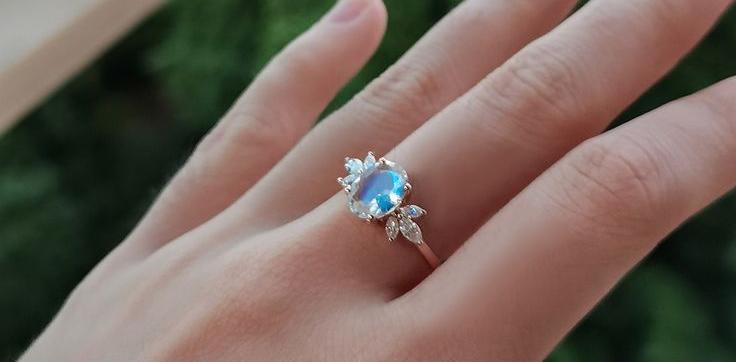 diamond moonstone ring