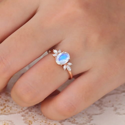 moonstone diamond ring