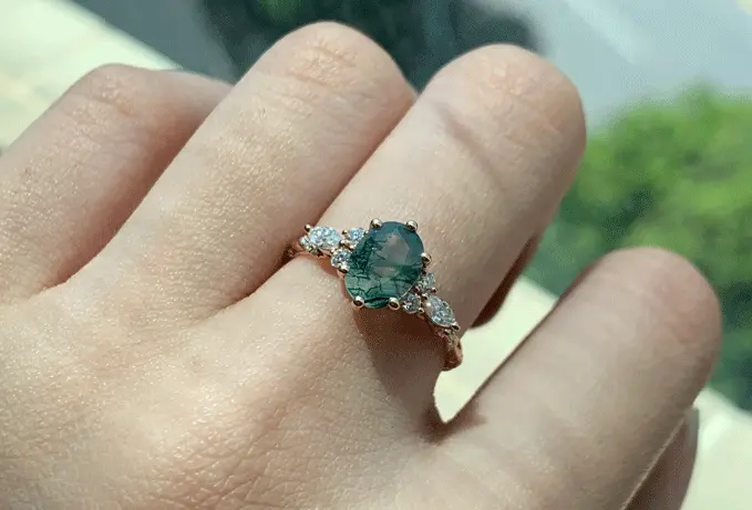 moss agate rings