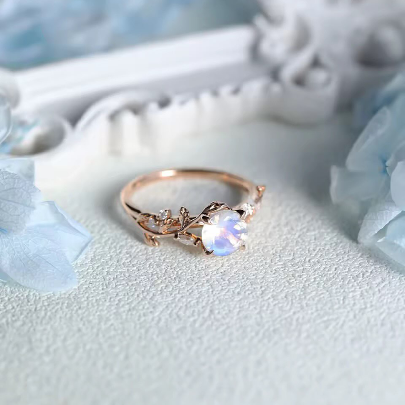 nature inspired moonstone ring