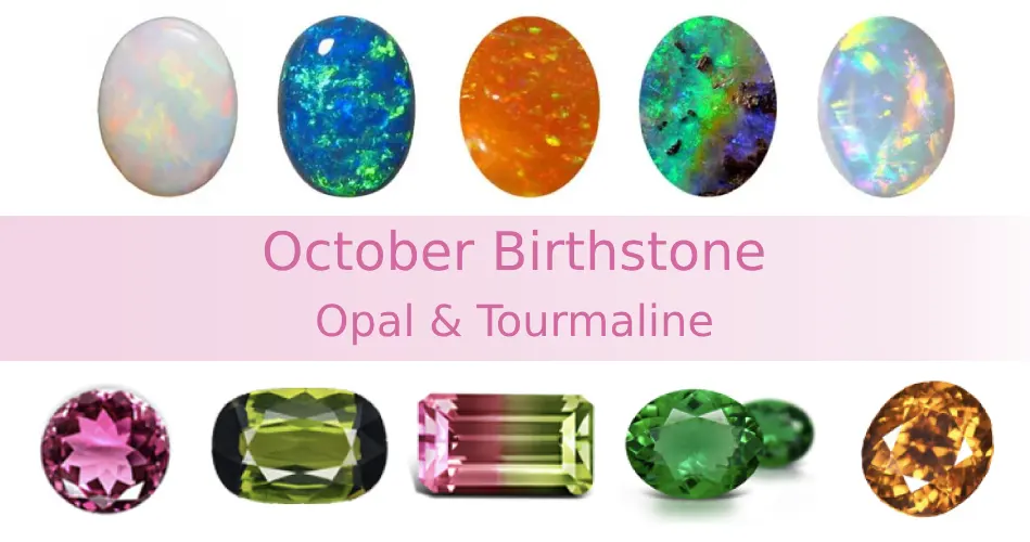 october birthstone opal and tourmaline