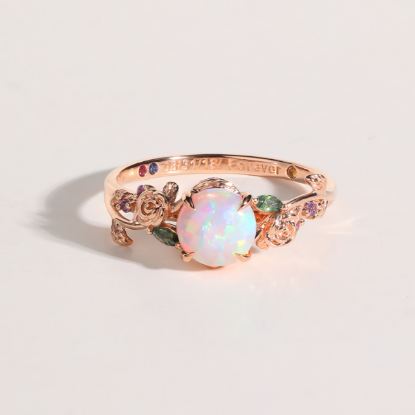 opal nature inspired ring