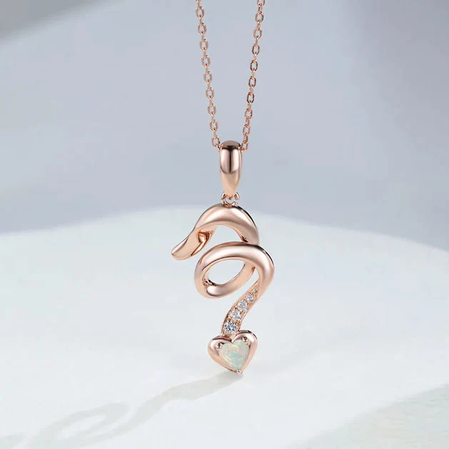 opal birthstone necklace