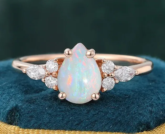 pear shaped opal ring