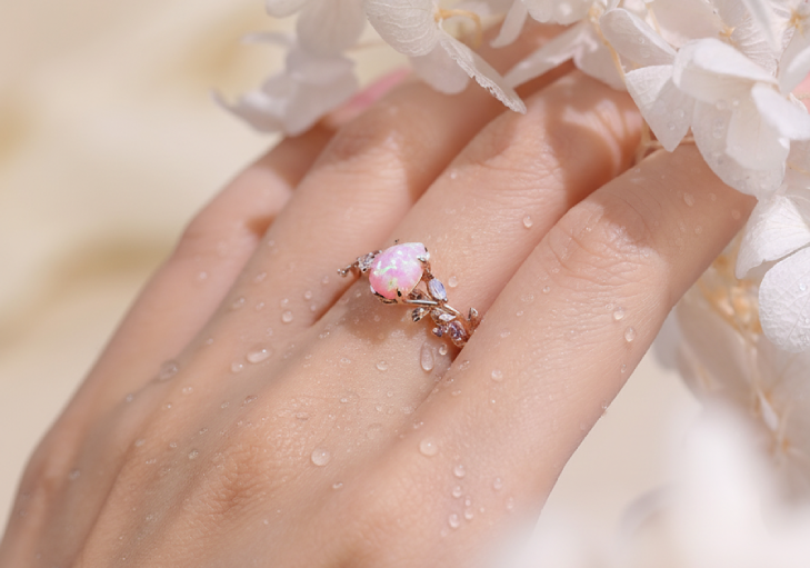 pink opal ring