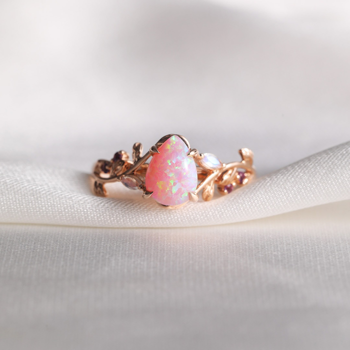 pink opal ring