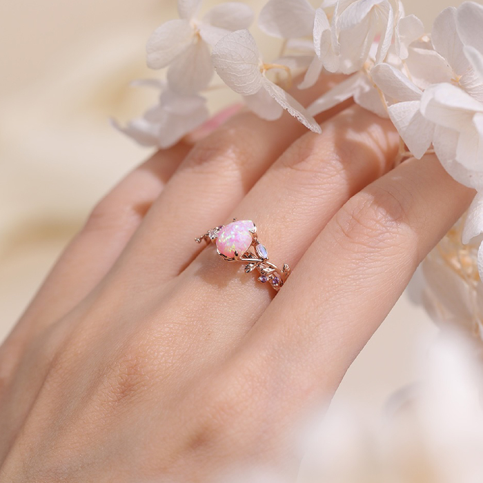 pink opal ring