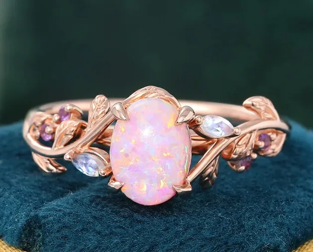 pink opal ring