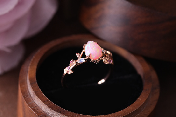pink opal ring
