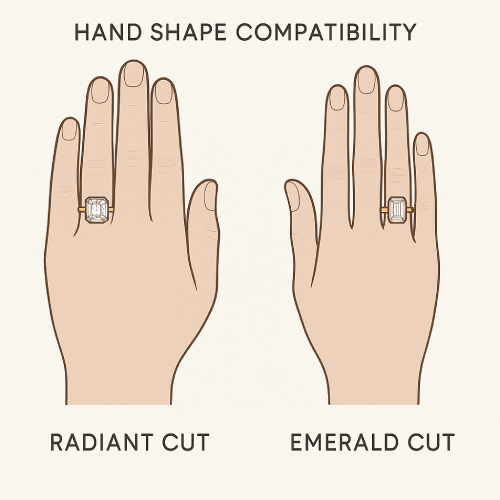radiant vs emerald cut hand