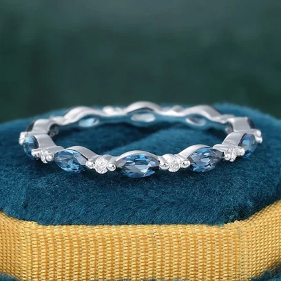 topaz birthstone band